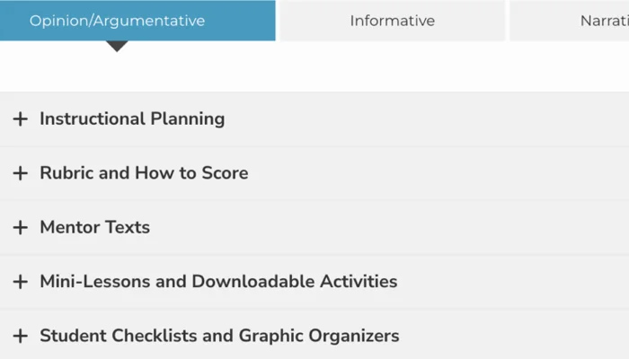 Writing curriculum