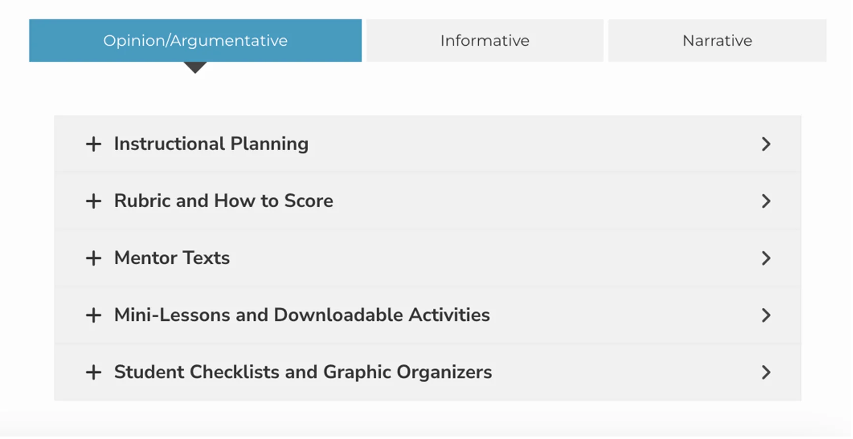 Writing curriculum