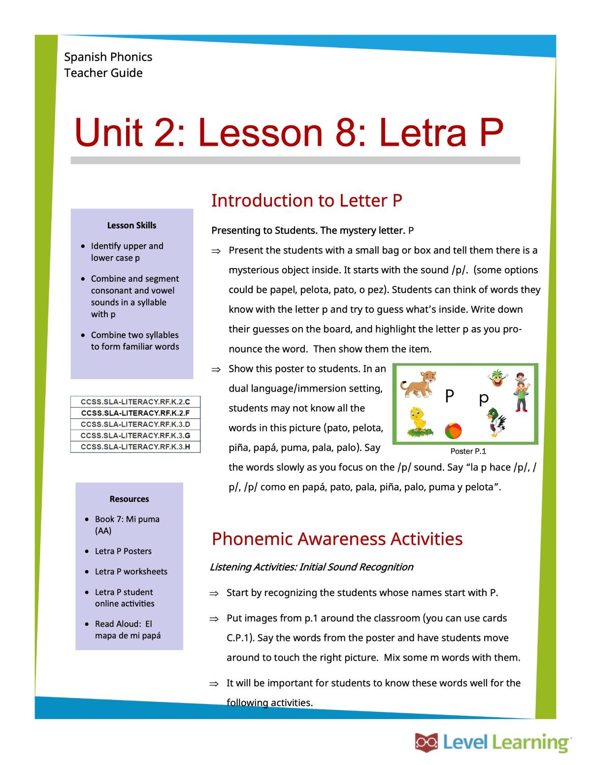 Unit 2 Letra P introduction