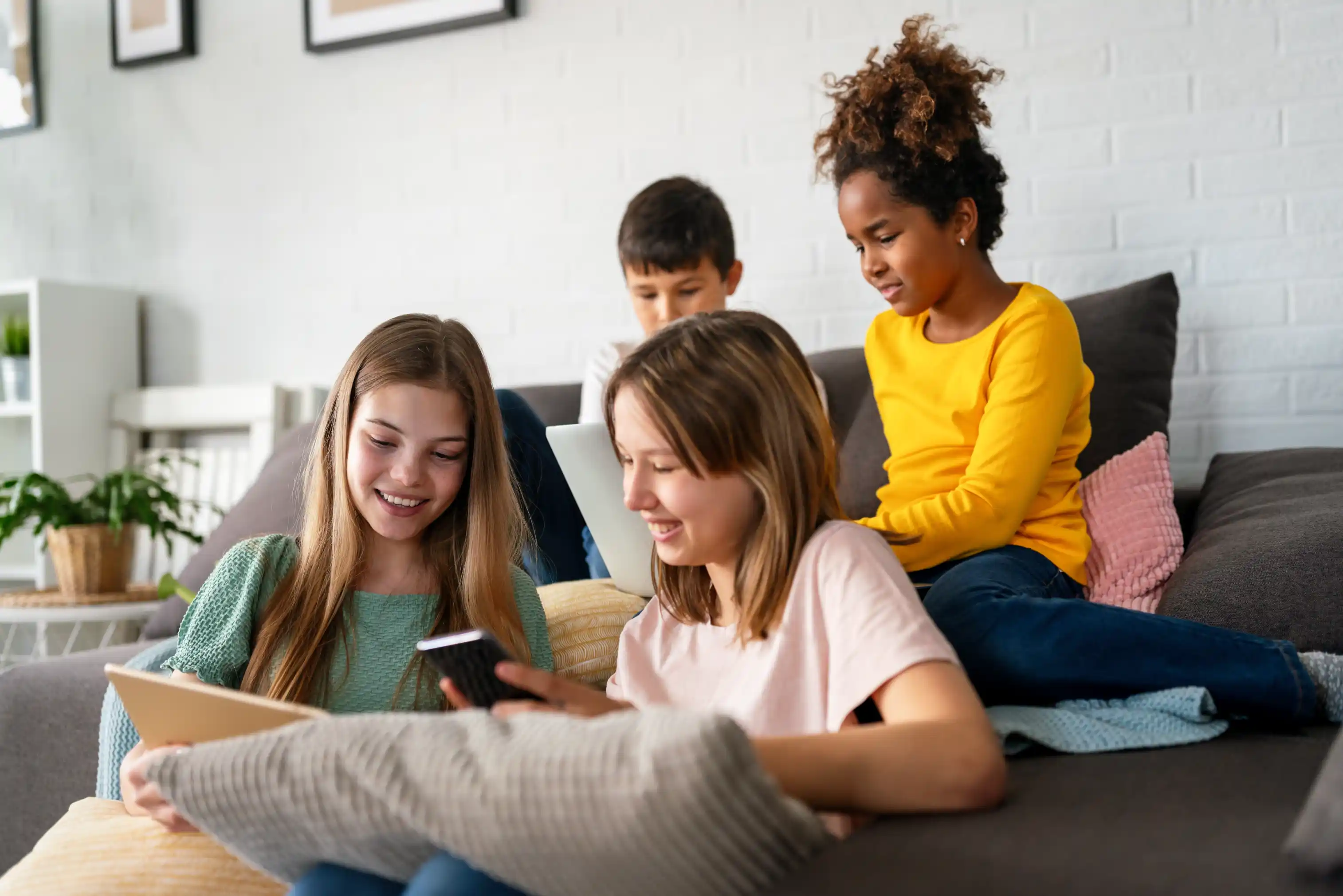 Teacher and students