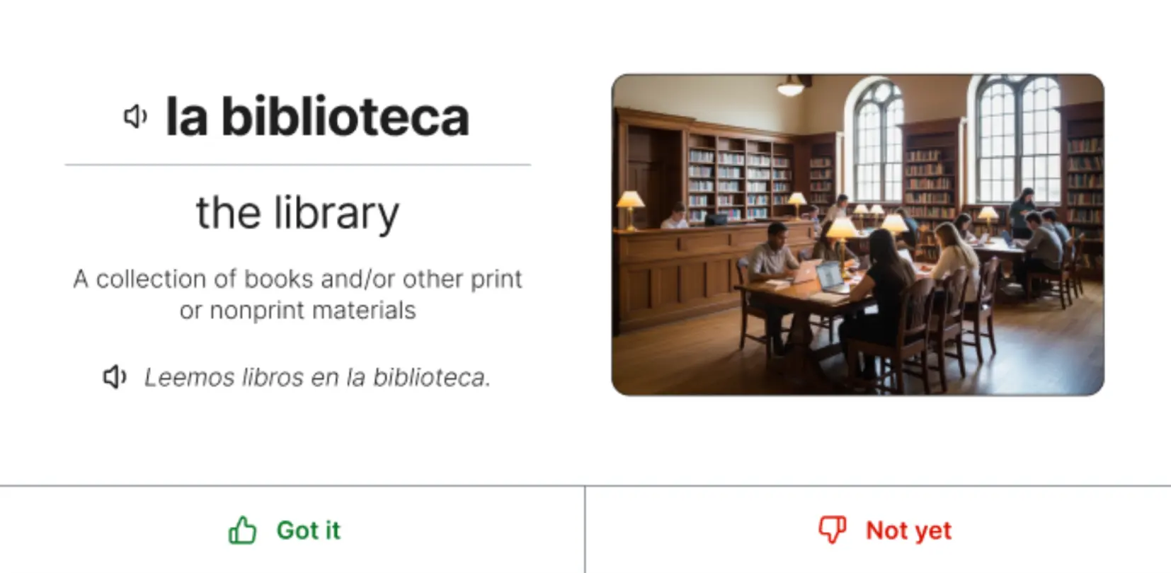 Updated online vocabulary flashcard