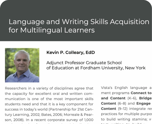 Language and Writing Skills Acquisition for Multilingual Learners