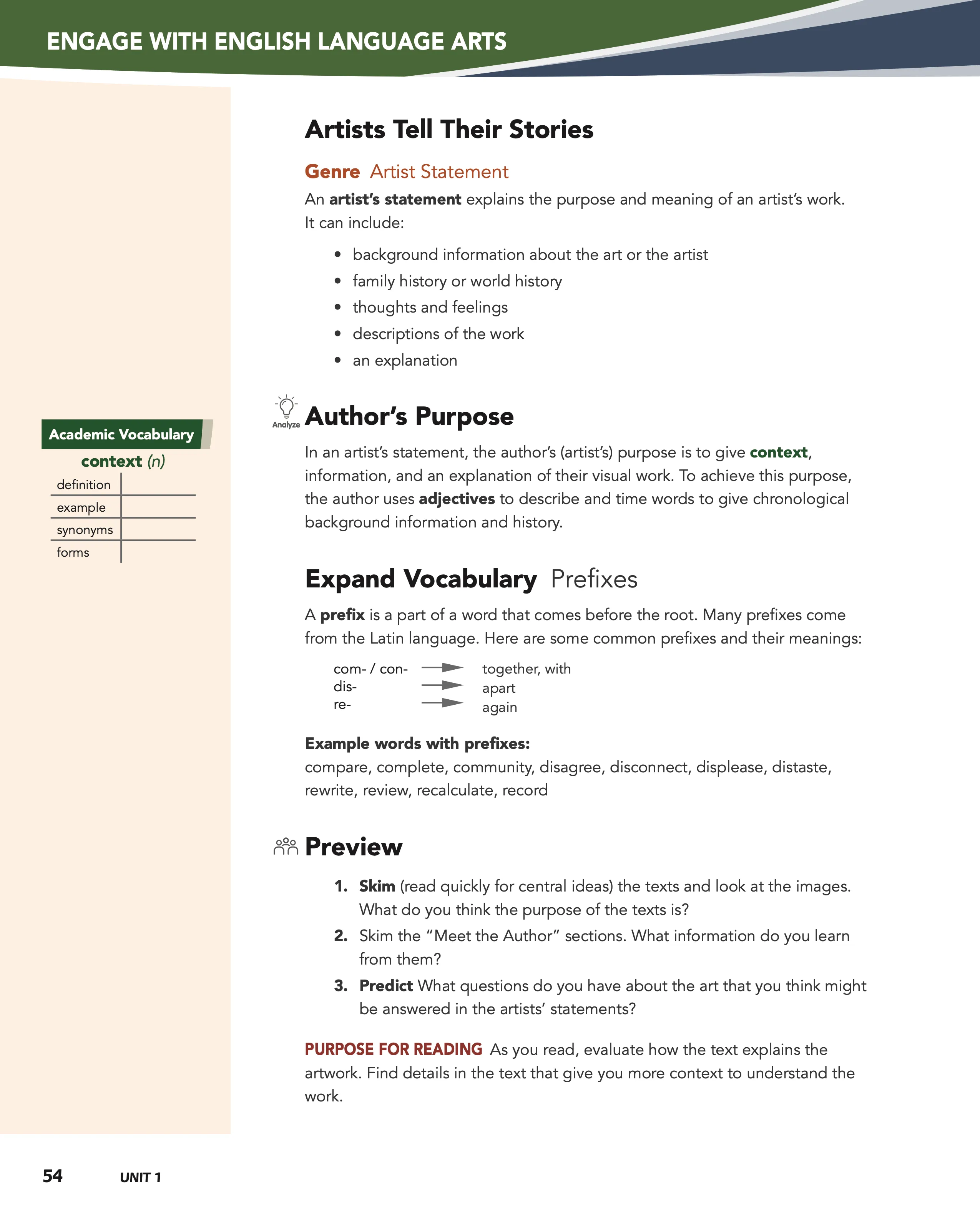 Level A, pages 54