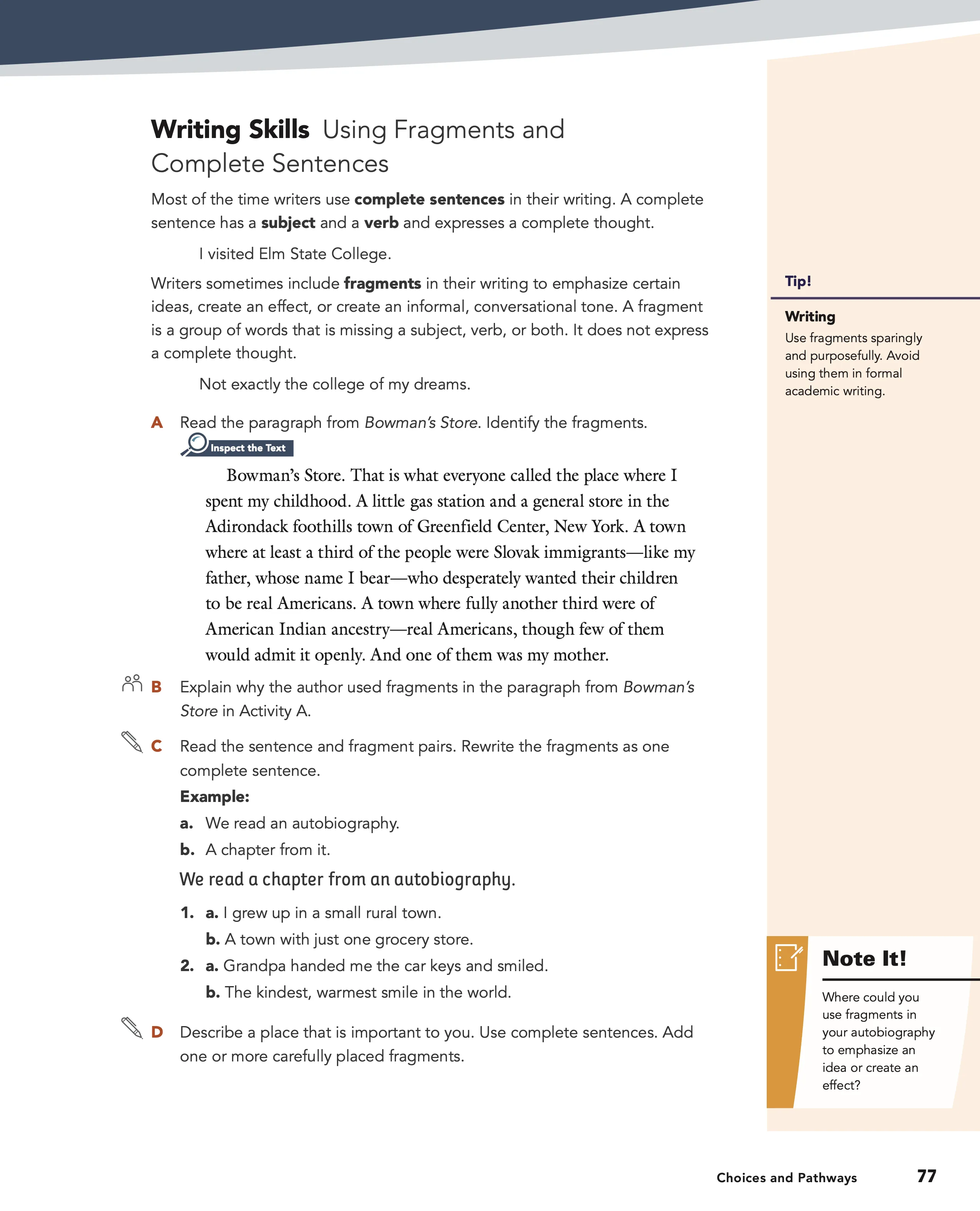 Level A, page 77