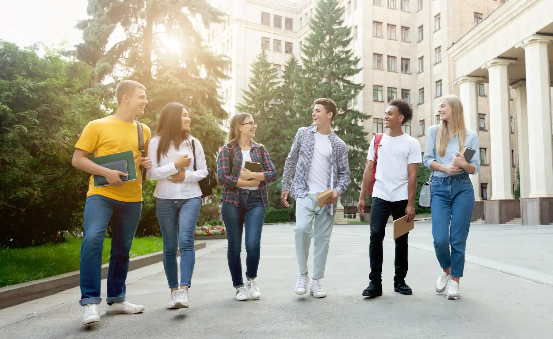 Group of student walking