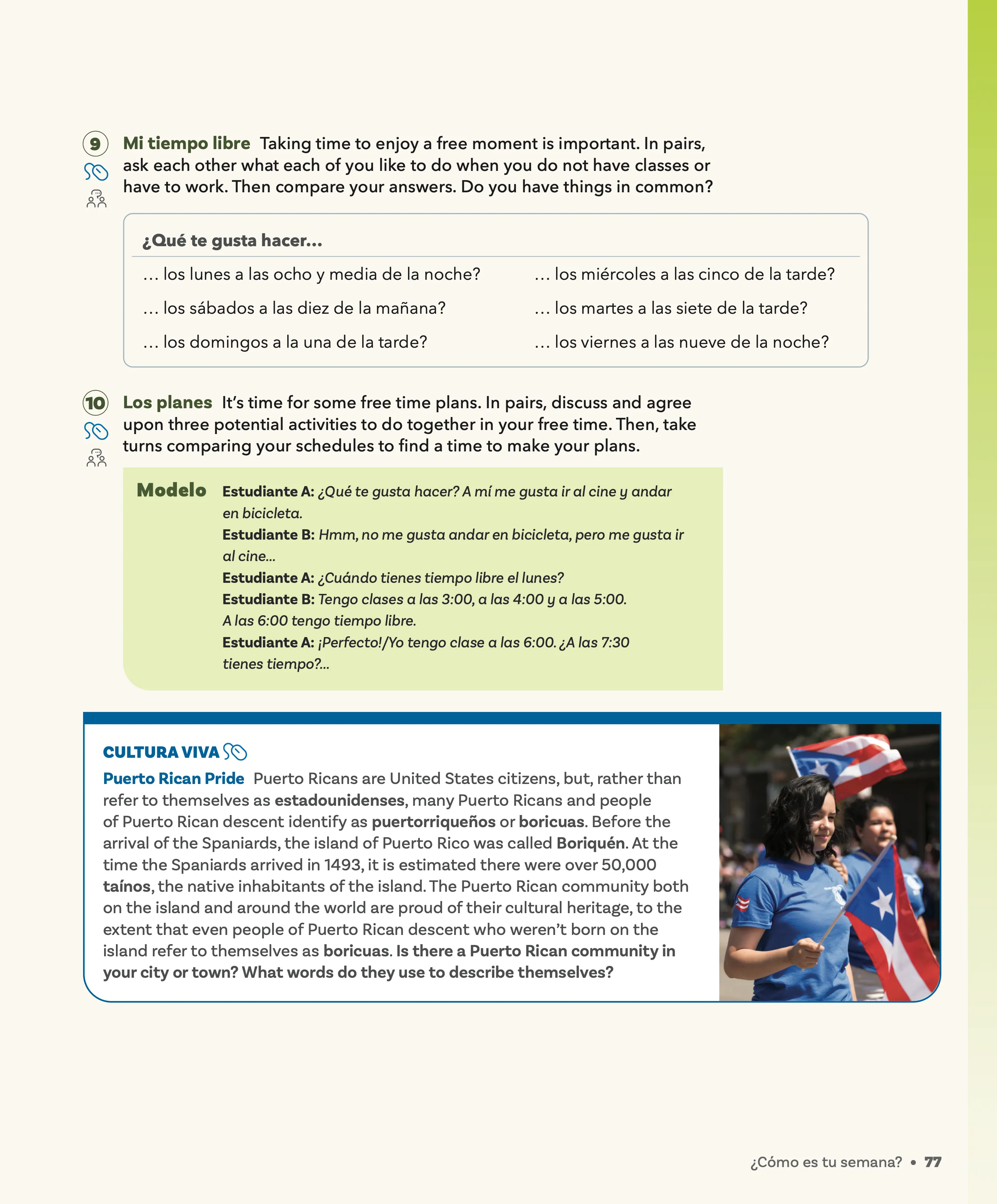 Pages 77, sample lesson