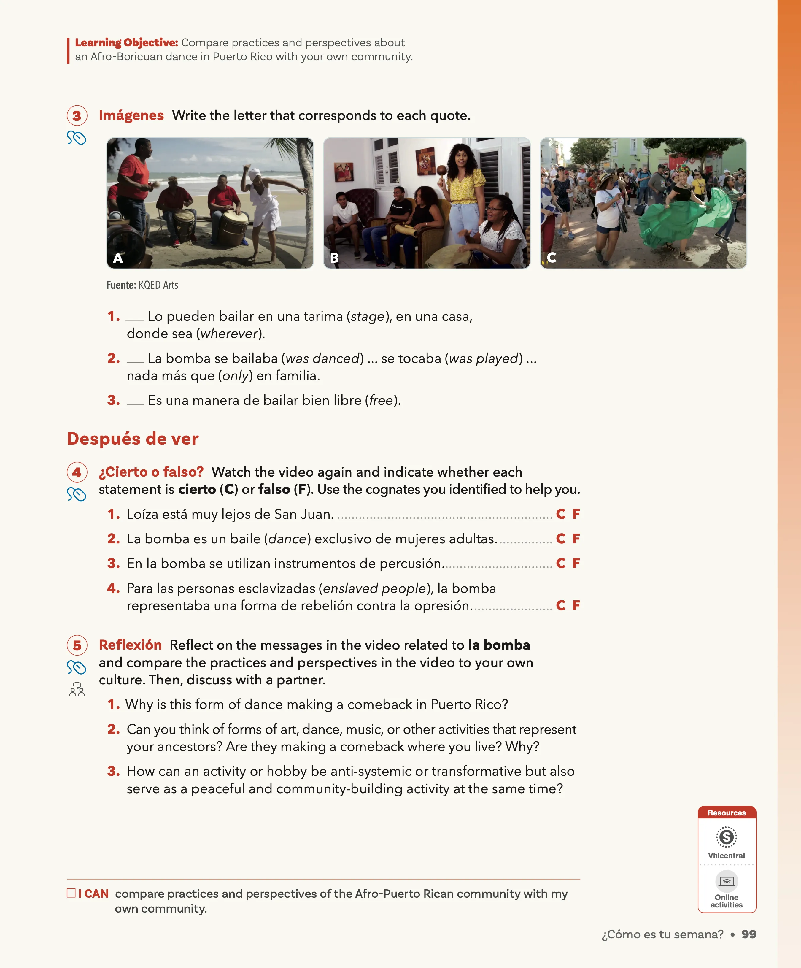 Page 99 of Experiencias Beginning