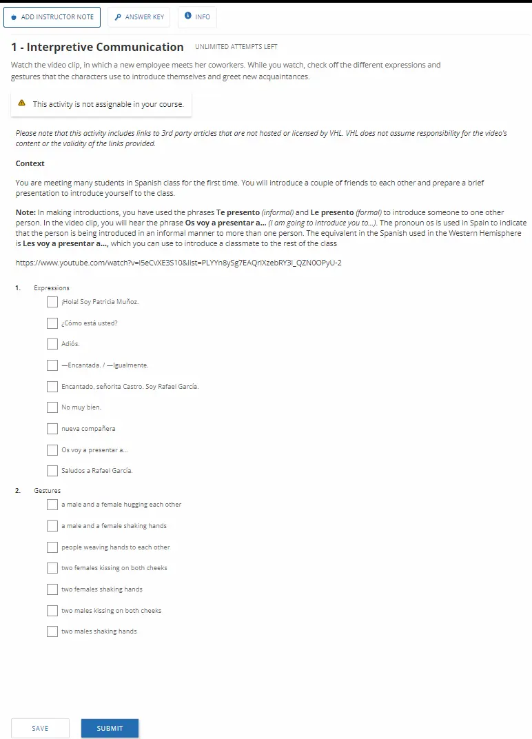 Assignable Integrated Performance Assessments, Interperative Communication