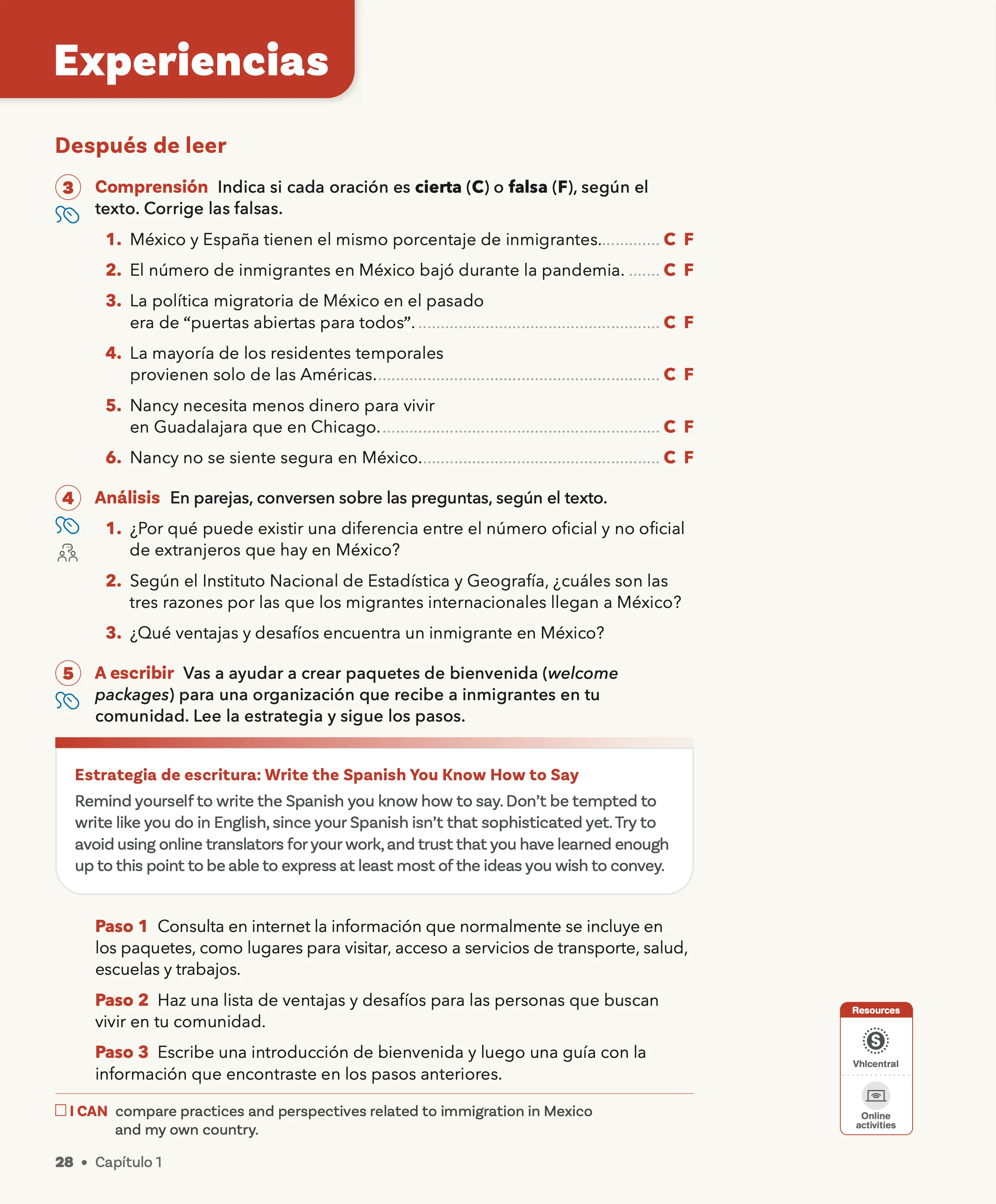 Page 28 of Experiencias Intermediate