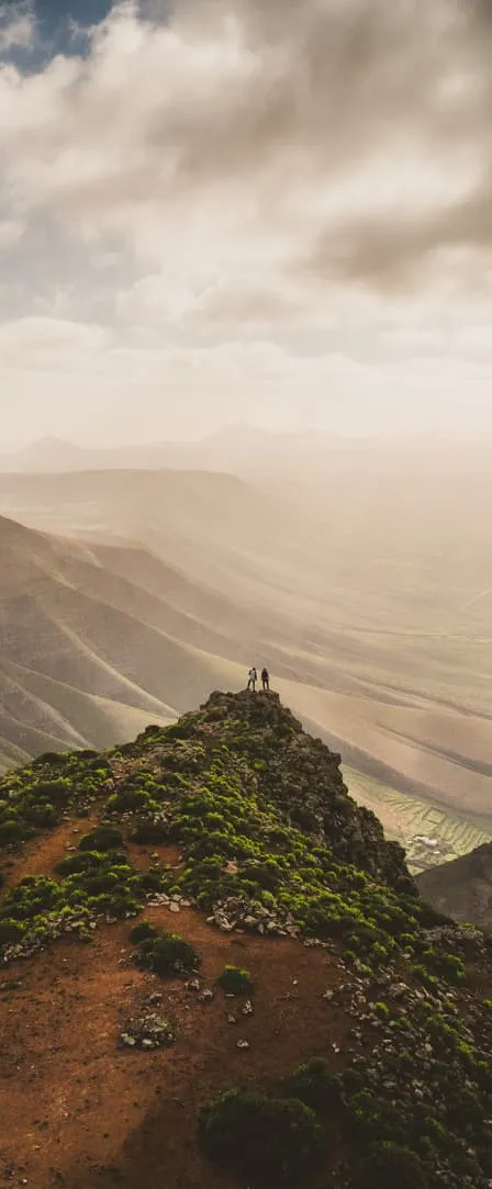A bird's eye view of a tropical waterfall.
