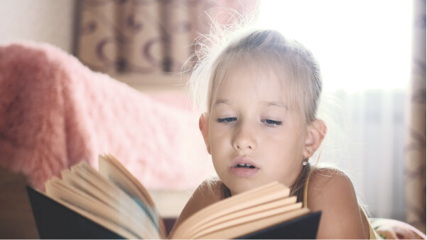 Student reading a book