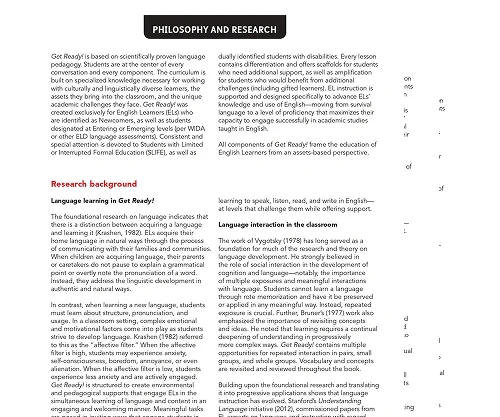 Get Ready! 6-12 Philosophy and Research 