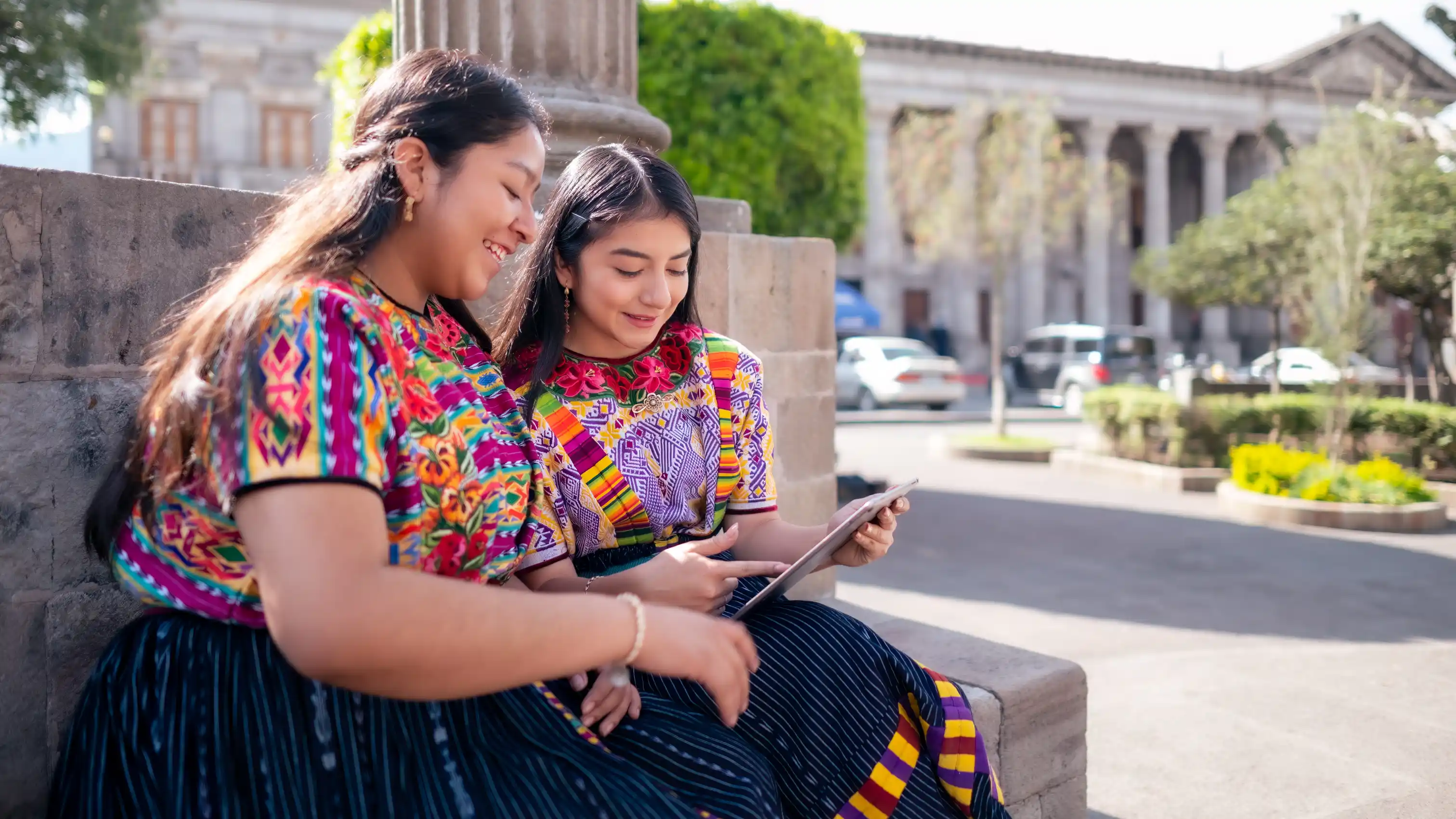 Teacher engaging with students