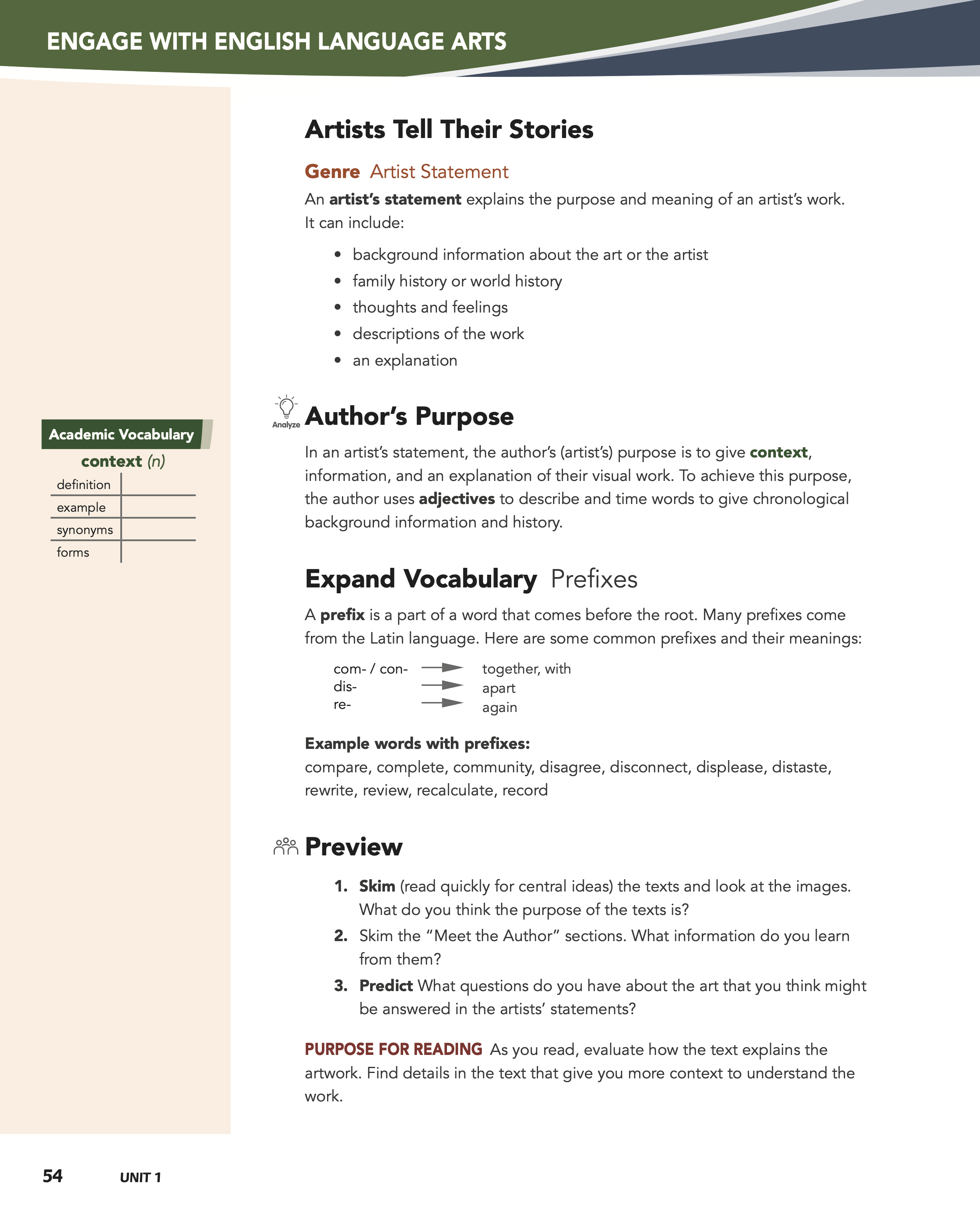 Level A, pages 54