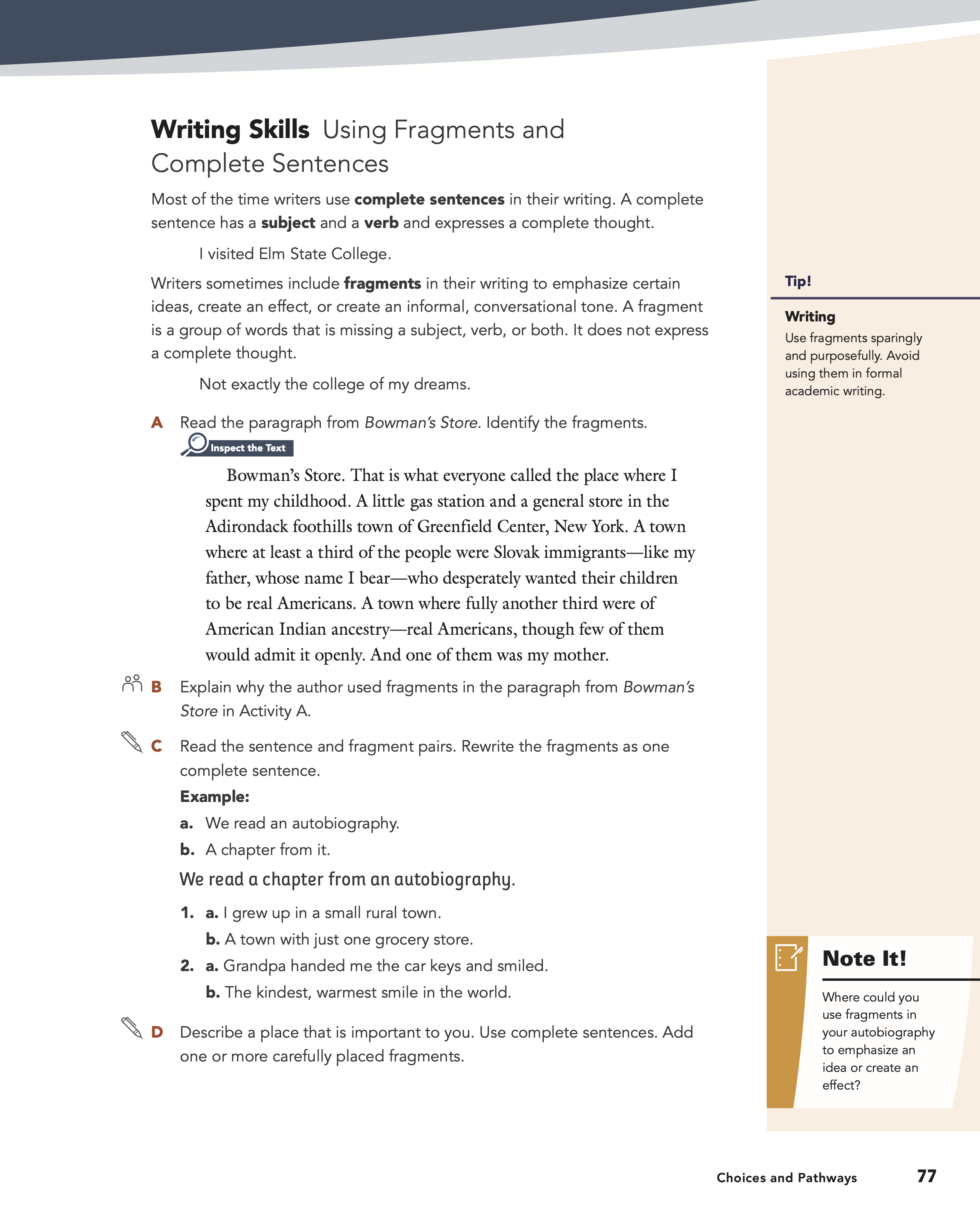 Level A, pages 77