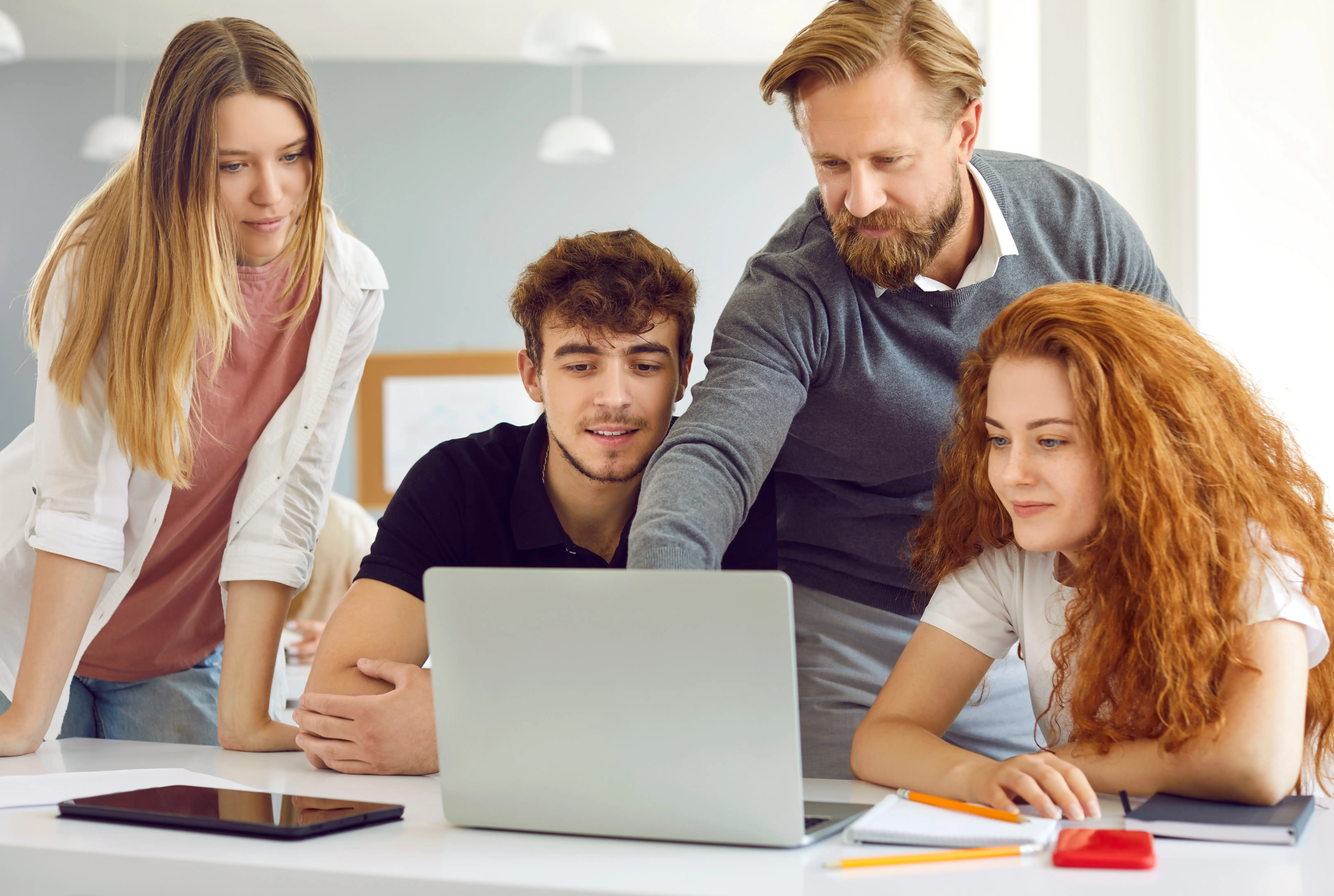 Teacher teach the student