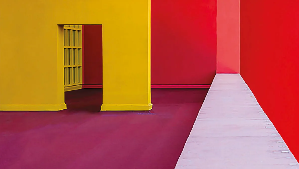 A scene with an open door