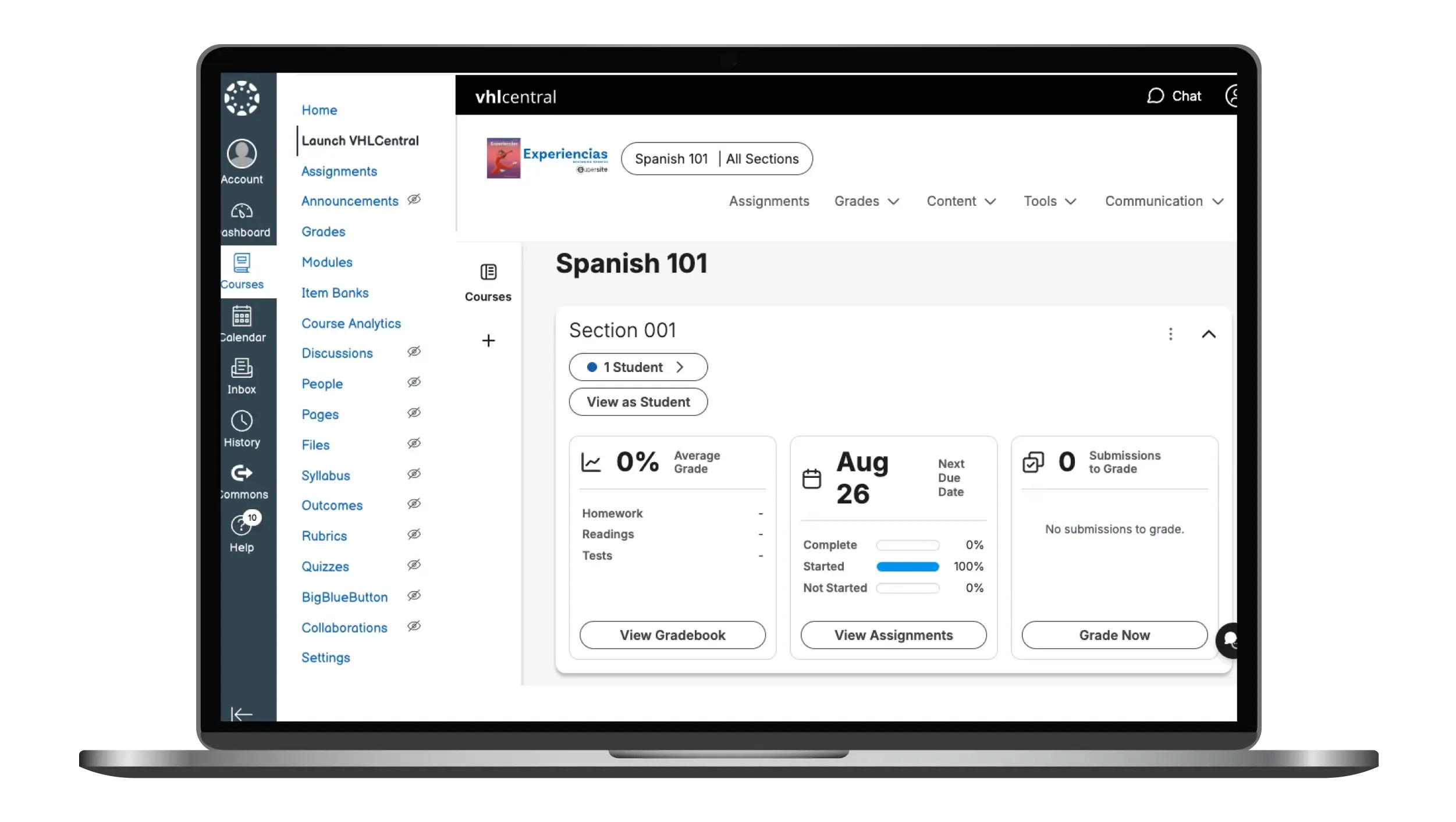 Canvas LMS integration with Supersite showing single sign-on, deep linking, and grade passback