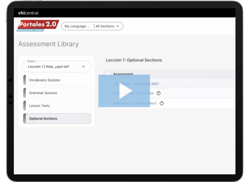 Show me how to add existing content to an assessment