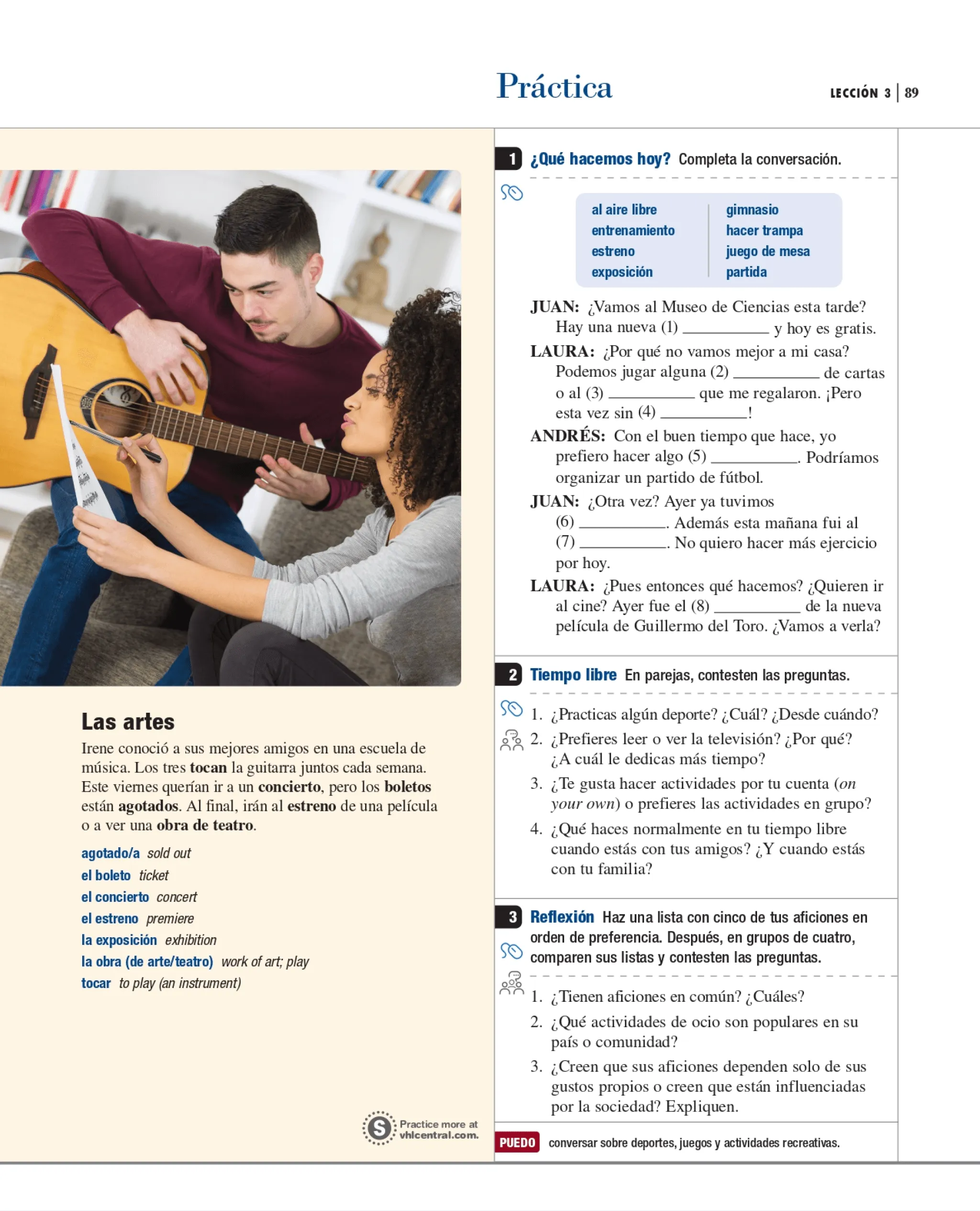 Perspectivas, Lesson 3 page 89