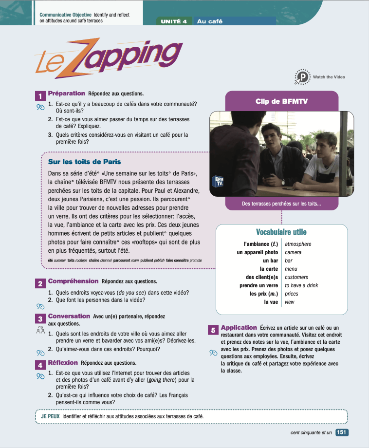 Le zapping activities example