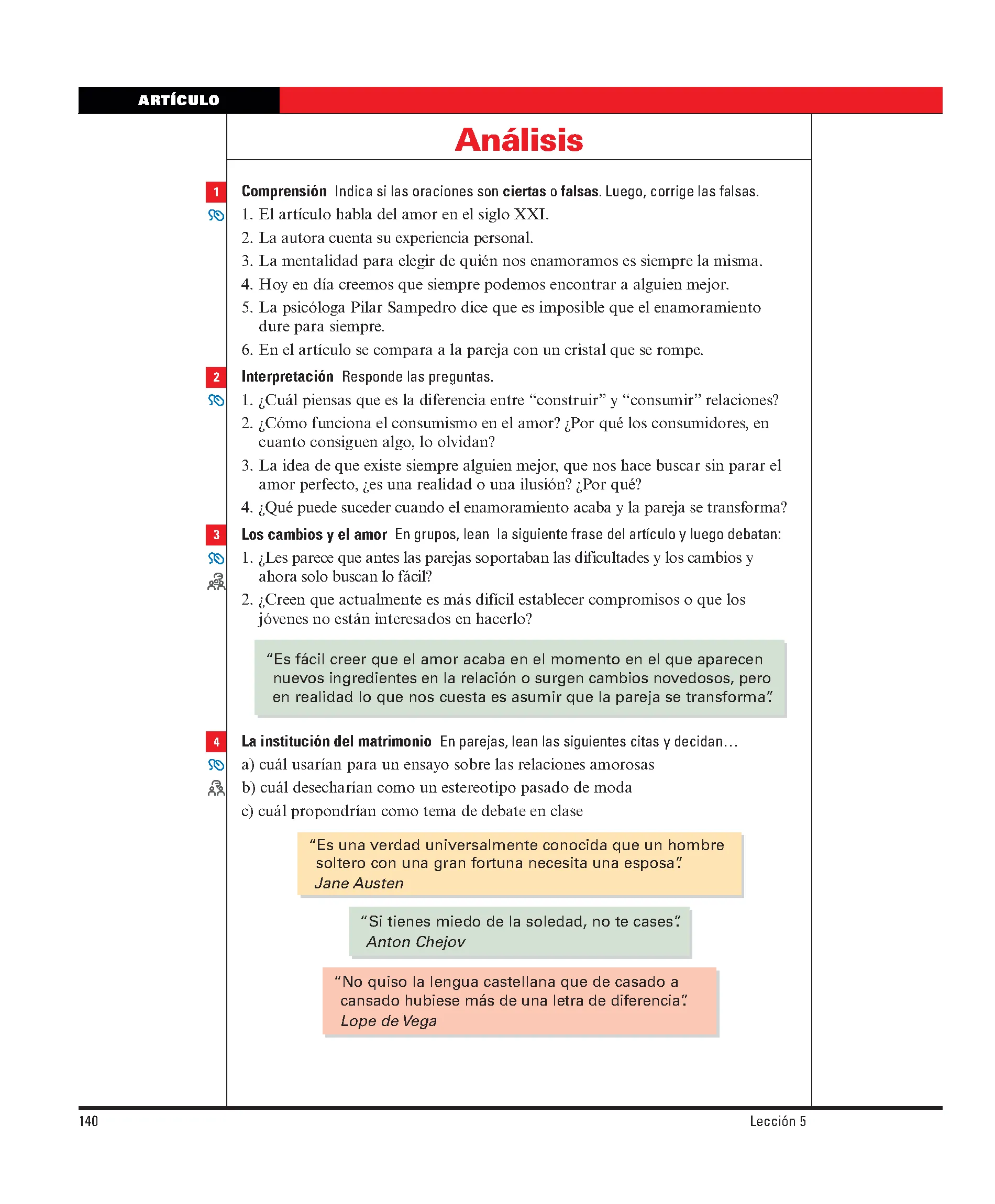 Revista, Lesson 5 page 140