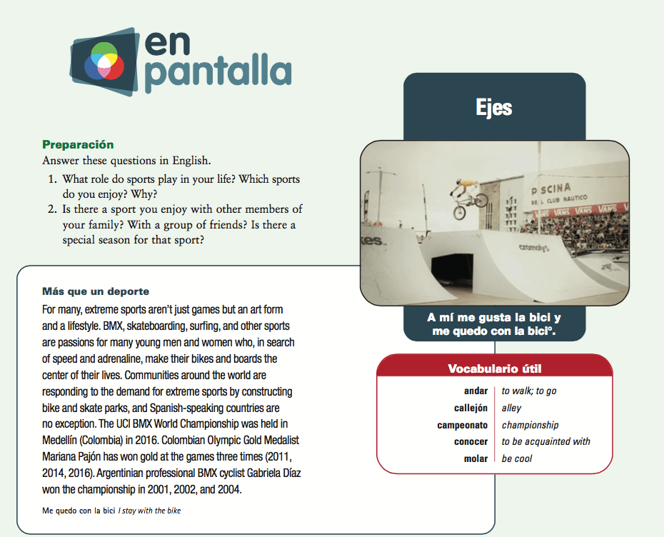 Various activities from en pantalla