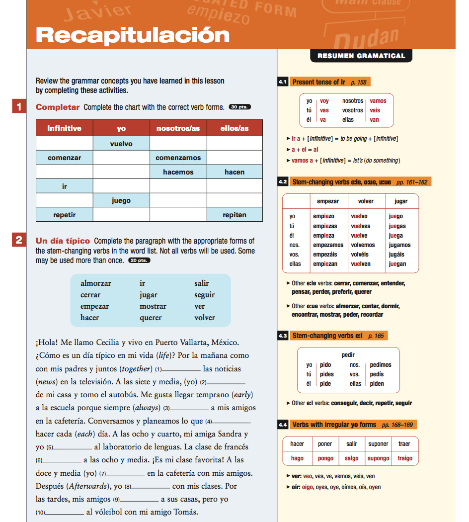 Recapitulación