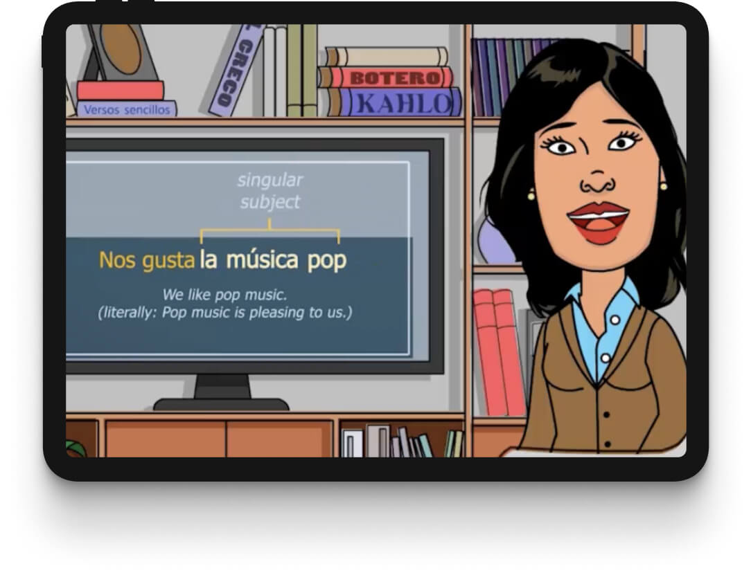 interactive grammar tutorial screen