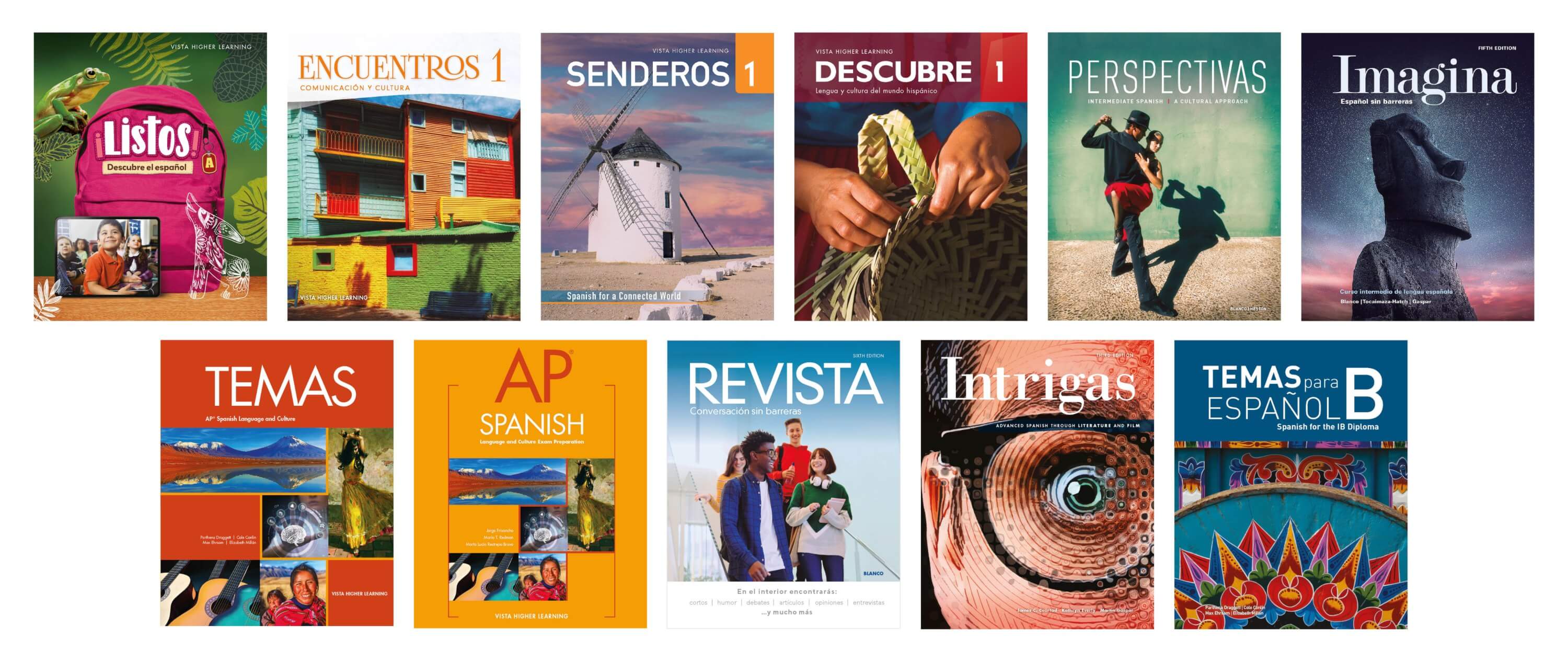 Vista world language  Spanish textbook covers