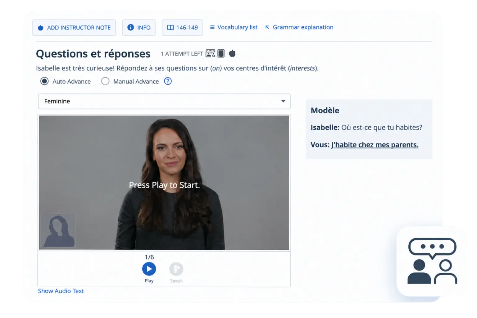 Video Virtual Chat activity preview